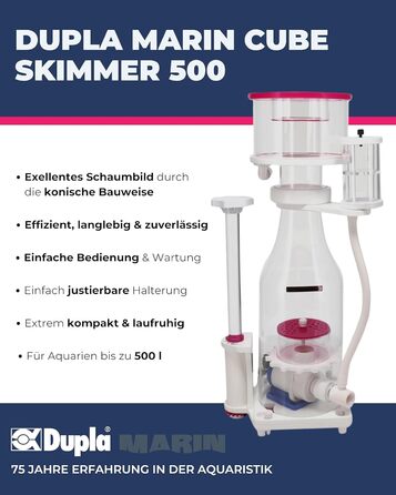 Дупла Марін Cube Skimmer 500 — компактний і потужний протеїновий скімер для морських акваріумів до 500 л, для ефективного видалення органічних відходів
