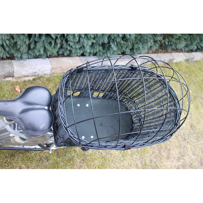 Корзина для велосипеда Marcus Weidenhandel для собак та інших тварин, чорна, XXL, з металевою сіткою