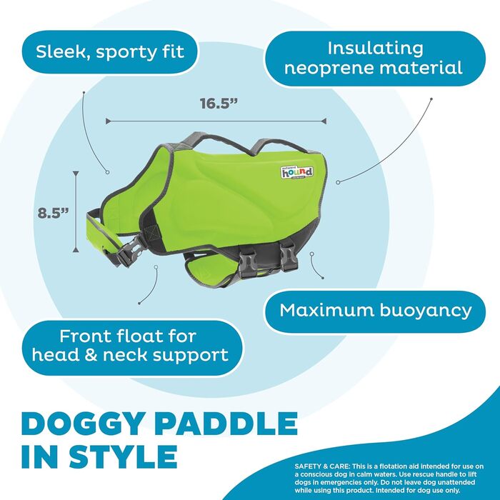 Рятувальний жилет для собак Outward Hound Dawson Swim, зелений, розмір XL
