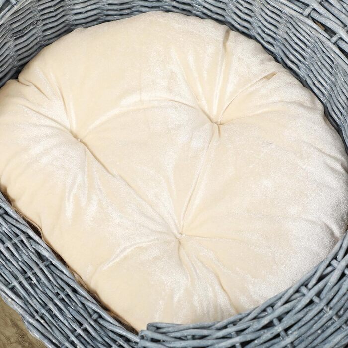 Корзина для собак і котів PawHut з подушкою, сірого кольору, 57 x 46 x 17,5 см