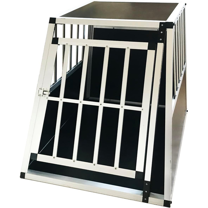 Алюмінієва переносна коробка для собак Defacto (XL) 91x65x69 см, срібна