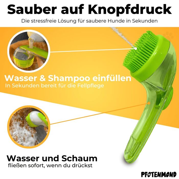 Щітка для грумінгу домашніх тварин Waschzauber з самоочищенням та масажною функцією (блакитна)