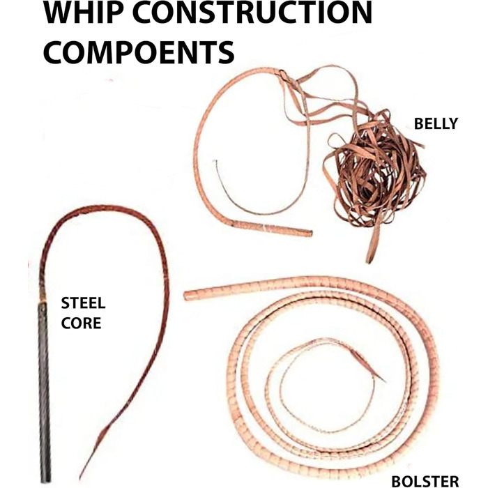 БантОро Крафтс: Батогом з кенгурячої шкіри, 16 плетінь, 3.6м (12 футів), для косплею та реквізиту