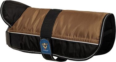 Накидка для собак Knuffelwuff 13929-022, функціональна тканина, світловідбиваюча, з коміром, коричнево-чорна, 65 см