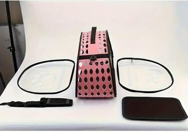 Транспортний бокс для собак та котів, складаний, з сіткою, для подорожей (Blue, Small)