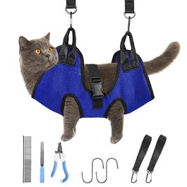 Гамак для грумінгу собак PatiencET, гамак для догляду за тваринами для котів та собак, тримач для стрижки нігтів, петля для котів для стрижки нігтів з кусачками/триммером для нігтів, пилка для нігтів, гребінець для тварин XS