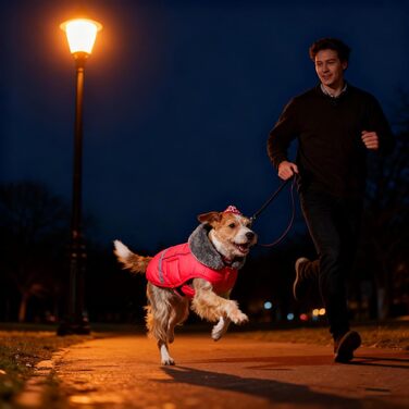 Зимовий теплий куртка для собак з регульованим коміром та світловідбиваючими елементами (Blue, XL, Wassermelonenrot)