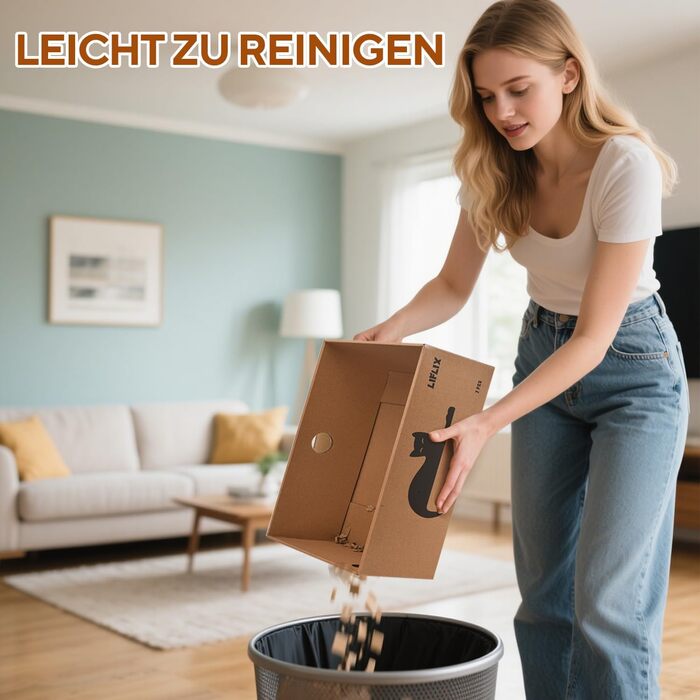 LIFLIX Дряпальня для котів з будиночком, 7 шт. з гофрокартону, міцна, 42×32×15 см