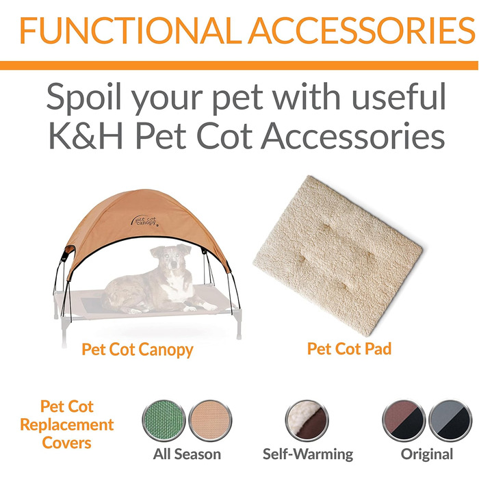 Ківш для собак K&H Pet Products Bolster, з охолодженням, для дому та вулиці, підняте ліжко для собак з знімними валиками для шиї, знімний мережевий чохол, підходить для середніх собак, антрацитовий/чорний, 81 x 64 x 28 см