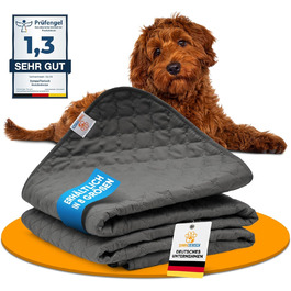 Водонепроникний килимок для собак - міцний захист дивану та ліжка - нековзкий, підходить для великих собак - можна прати в пральній машині - 130 x 100 см - сірий