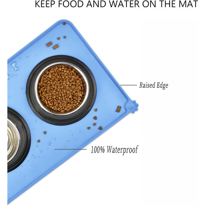 Підкладка під миски для собак та котів Fressnapf, силіконова, водовідштовхувальна, антиковзаюча, 47x30 см, сіра
