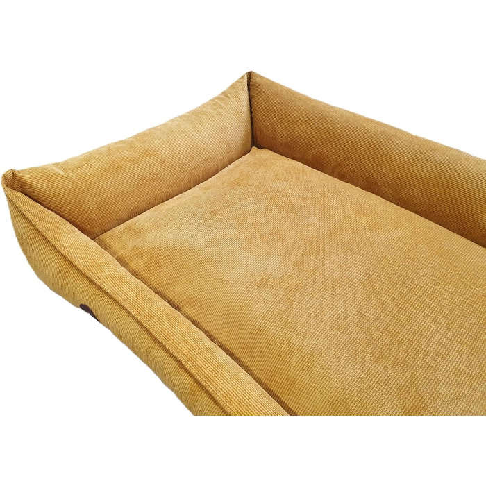 Ортопедичне ліжко для собак, сумісне з великими, середніми та маленькими породами, жовто-гірчичний колір, XL (120/80/19 см)