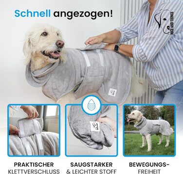 Рушник для собак після купання – швидковисихаючий, мікрофібра, сірий, розмір M