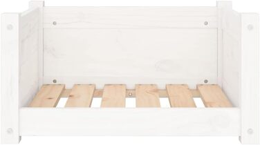 Крісло-ліжко для собак та котів біле, 55,5x45,5x28 см, масив дерева, сосна