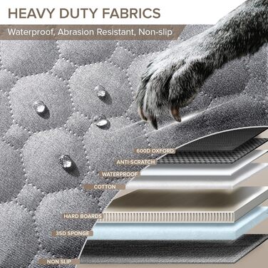 Захисний чохол на сидіння для собак у вантажівки XL, водовідштовхувальний, міцний, сірий. Підходить для F150, Ram1500 та великих SUV