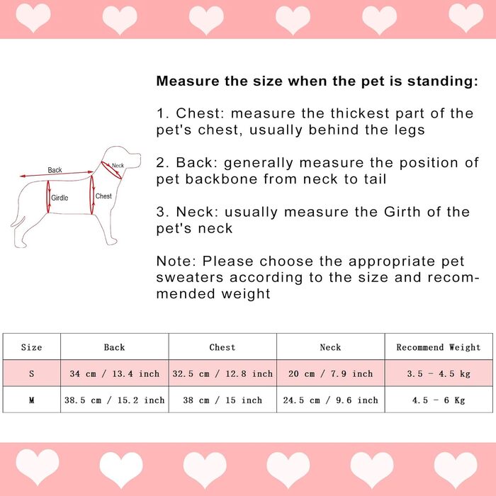 Пуловер для собак, рогатий, теплий, зимовий, для цуценят, на День святого Валентина, на Різдво, для котів та собак, розмір S (Small)