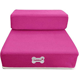 Сходинка для собак Левоберг - для маленьких собак, котів, до ліжка (рожева)