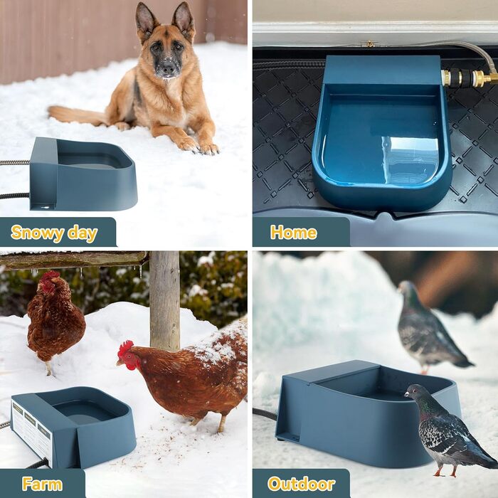 Автоматичний годівниця з підігрівом для тварин, 2L: розумна температура та контроль рівня води. Підходить для собак, котів, кроликів, курей.