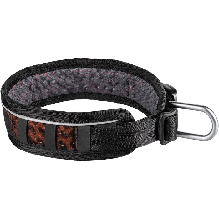 Регульований нашийник Non-stop dogwear Rock Collar для великих собак, чорний/помаранчевий, нейлон або шкіра