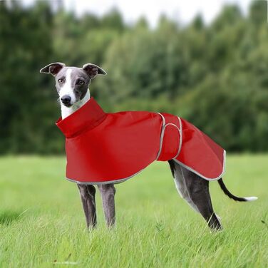 Водонепроникний дощовик для віндхундів, Whippet та Lurcher, Soer, червоний (XL)