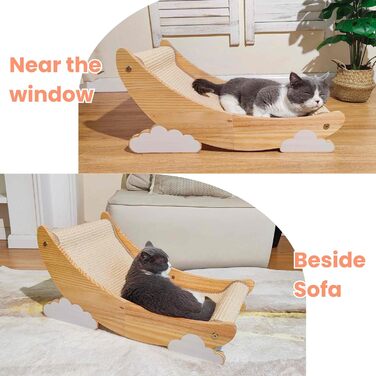 Дряпалка для котів Kratzbaum з натурального дерева, колір натурального дерева (Білі Хмари)