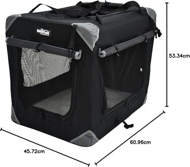 Кіяж для собак EliteField з 3 дверцятами, складаний, м'який, з сумкою для перенесення та флісовим ліжком, для використання в приміщенні та на вулиці, 91.4 x 61 x 71.1 см