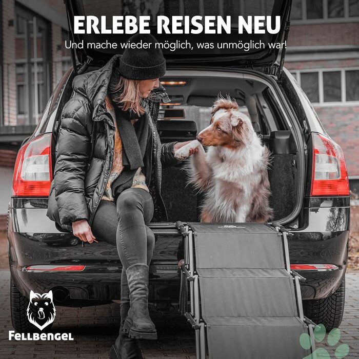 Сходи-рампа для собак Fellbengel для авто, складані, з унікальним рівнем безпеки, для великих собак до 60 кг