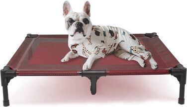 Підвищені лежанки для собак Suddus, червоні, розмір M (великі, червоні). Ідеальні для подорожей та відпочинку. Однотонні лежанки Getaway Solids