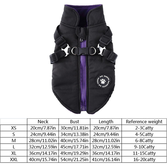 Зимовий теплий одяг для собак, бавовняний костюм (чорний, S) - водонепроникний, вітронепроникний, двосторонній