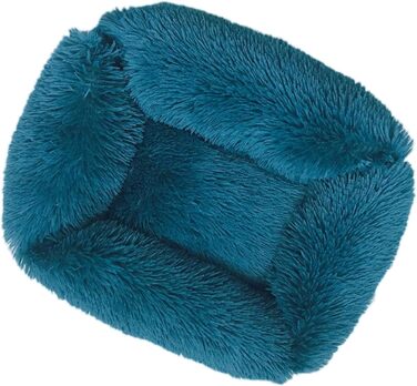 Крісло-ліжко для собак велике, м'яке, з плюшу, тепле, зручне, для малих, середніх та великих собак (L, 80 x 70 x 18 см, блакитний)