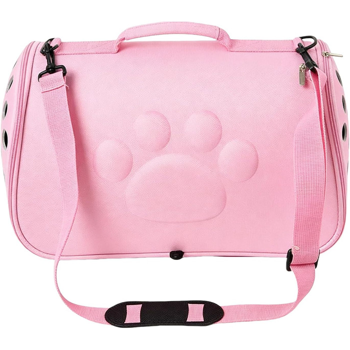 М'яка переносна сумка для тварин | З плечовим ременем, легка сумка для котів та собак - для подорожей, кемпінгу, ветеринара, міста (Рожева, M)