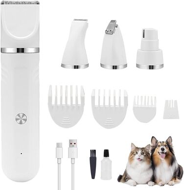 Електрична машинка для грумінгу собак 4-в-1 | Для собак, котів, цуценят | Зелений колір