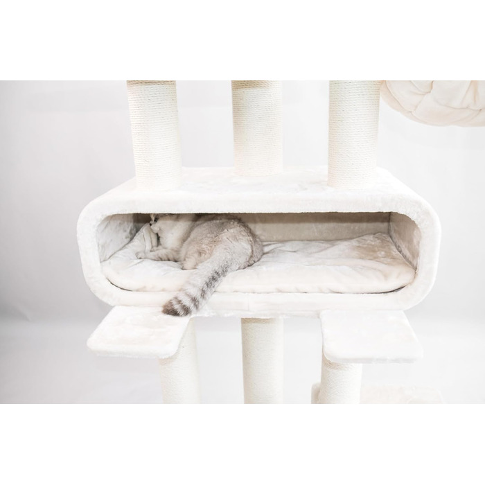 Дряпка для великих котів Petrebels Maine Coon XXL Route 180 см, беж/крем, стовпи Ø12/15 см натуральний сизаль, дизайн для мейн-кунів