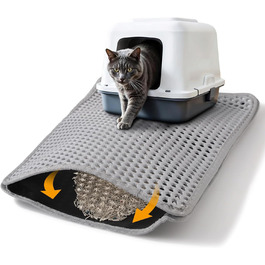 Килимок для котячого туалету Ondware, 117.8 x 66 см, двошаровий, водонепроникний (сірий)