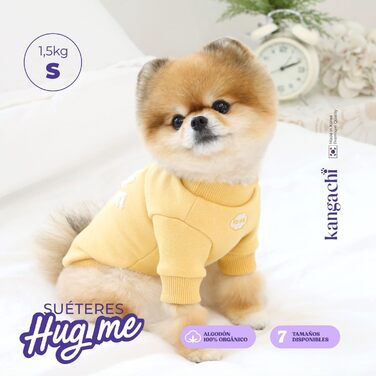 Світшот для собак маленьких порід Its Dog & Kangachi 'Hug Me', 100% органічна бавовна, колір м'ятний, розмір M