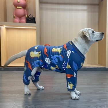 Піжама для собак з флісовою підкладкою, тепла та м'яка, з сердечками, для цуценят та собак різних розмірів (синій, S)