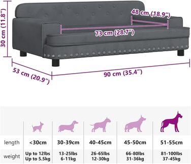Килимок для собак VidaXL, м'який лежак для тварин, лежанка-софа для маленьких собак та котів, світло-блакитний велюр