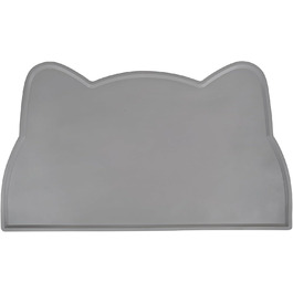 Килимок для котячого корму, силіконовий, неслизький, водонепроникний, сірий (темно-сірий)