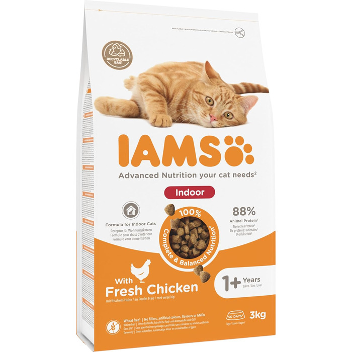 Сухий корм для котів IAMS Indoor з куркою для домашніх котів, 10 кг