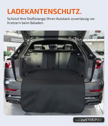 Захист для багажника LIONSTRONG® - універсальний килимок для багажника авто [ГАРТЕРЯНИЙ & ВОДОНЕПРОНИКНИЙ] - підходить для легкових автомобілів та SUV - захист багажника для собак, стійкий до подряпин та ковзання (100x150 см)