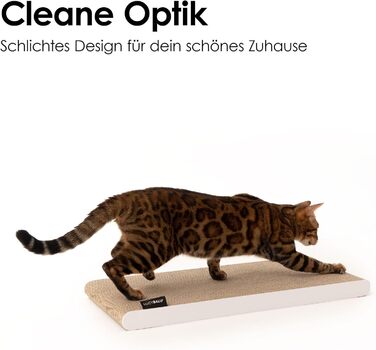 Килимок для котів LucyBalu® з гофрокартону | Килимок-картон для котів | Килимок для дряпання котів | Дряпка для котів з гофрокартону | Двосторонній килимок для котів | Килимок для котів, білий