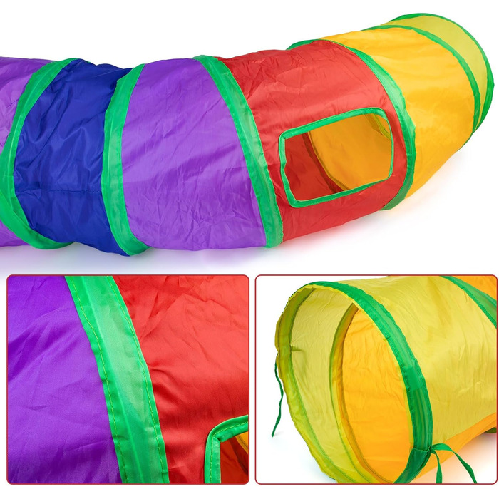 Туннель для котів, іграшка-труба, складаний, для кошенят, цуценят, кроликів, в приміщенні та на вулиці (S-Colorful, Colorful-S)
