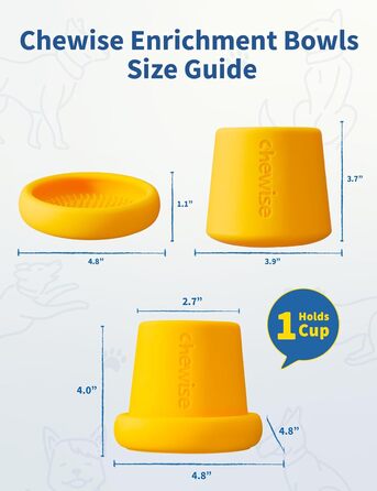 Chewise Годівниця для собак з інтерактивними елементами - повільна годівниця, іграшка-лежак, набір мисок, безпечний TPU, для собак, миється в посудомийній машині