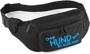 Сумка для ласощів для собак, сумка для доріг, сумка для дресирування собак (чорний/синій з іменем на вибір)