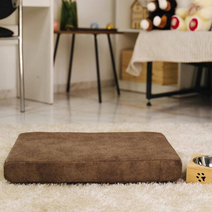 Подушка для домашніх тварин LAUBLUST, 54x37x7 см, коричнева. Аксесуари для собак, подушка для котів, лежанка для собак, подушка для кошика для собак.