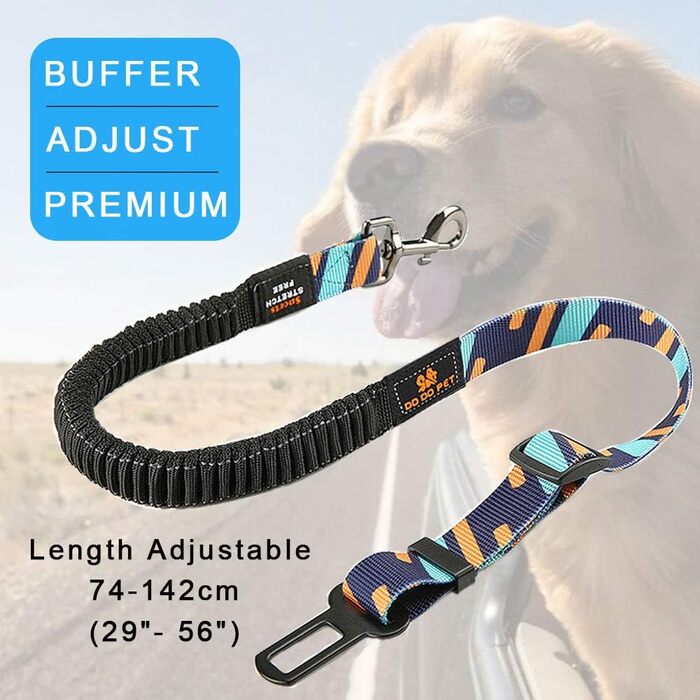 Автогурт для собак AYADA: еластичний, регульований, безпечний, з карабіном (фіолетовий)