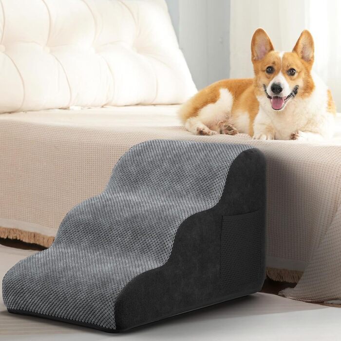 Сходинка для собак маленьких порід, 3 сходинки, зручна та безпечна, з антиковзким покриттям