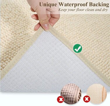 Килимок для котячого туалету VIVAGLORY, 80x50 см, бежевий. Захист від розсипання котячого туалету, машинне прання, неслизька та водонепроникна основа.