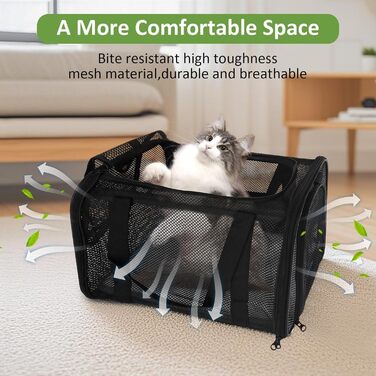 Транспортна сумка для кота/собаки, чорна. Складана переноска для тварин до 6 кг