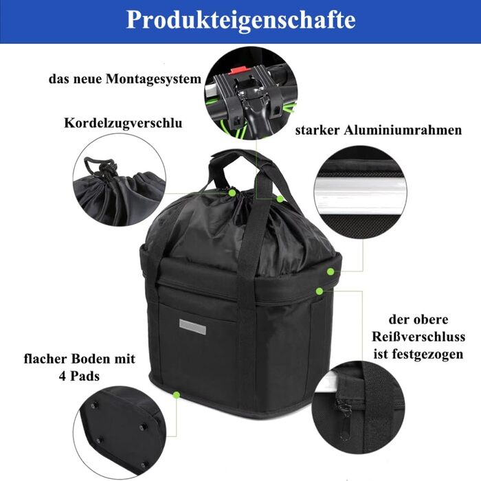 Фаркоп на велосипед, кошик на кермо, кошик для електровелосипеда, знімний, для собак та котів, для дорослих